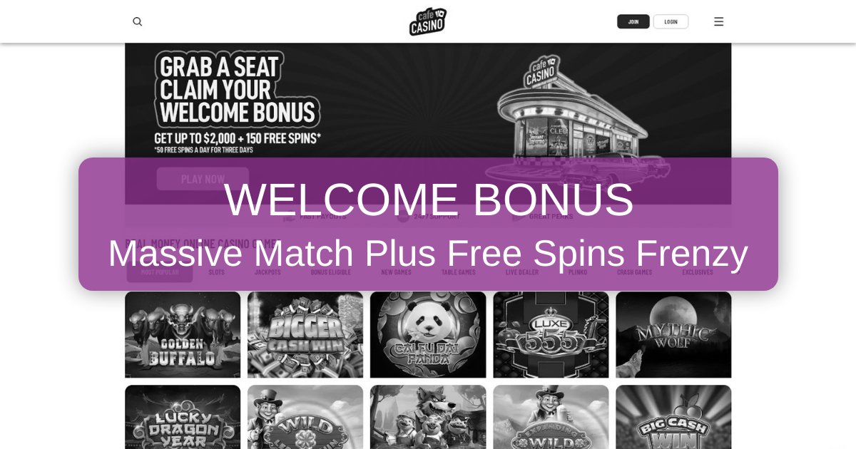 Cafe Casino No Deposit Bonus Codes & Free Spins US